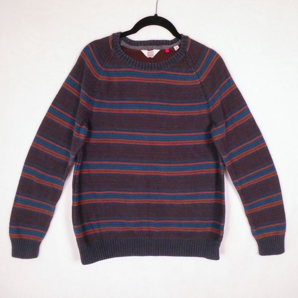 Hudson North Brown Striped Sweater Size M 100% Cotton Grunge Indie